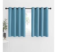 NICETOWN Lot de 2 Rideaux occultants à œillets pour fenêtre de Chambre d'enfant (Bleu Sarcelle = Bleu Clair, 132,1 cm l x 91,4 cm L + tête de tête de 3 cm)