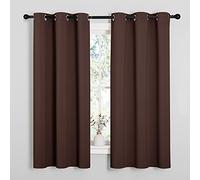 NICETOWN Nursery EsseKGUSial Rideaux occultants à Isolation Thermique de Couleur Unie avec œillets pour décoration d'intérieur, Chambre à Coucher (Marron Chocolat, 1 Paire, 106,7 x 160 cm)
