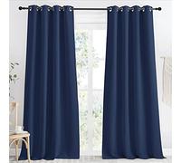 NICETOWN Panneau de Rideau occultant, Bleu Marine, 139,7 cm de Large x 243,8 cm de Long, 1 pièce, Rideau occultant pour Chambre d'enfant, avec Anneaux