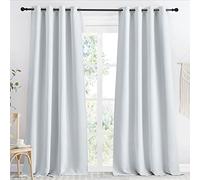 NICETOWN Rideau de fenêtre occultant de Couleur Unie à Isolation Thermique pour Chambre à Coucher, 139,7 x 243,8 cm, Gris Nuage