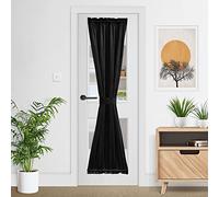 NICETOWN Rideau de porte noir pour cuisine, revêtement de fenêtre en velours à isolation thermique pour porte de salle de bain avec passe-tringle insonorisant pour porte de patio/porte coulissante en verre, 66 cm de large x 183 cm de long, 1 panneau