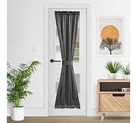 NICETOWN Rideau de porte occultant en velours pour salon, 183 cm de long, rideau de fenêtre pour décoration d'intérieur, cuisine, salon, salle de bain, 66 x 182,9 cm, gris, 1 panneau