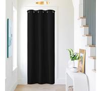 NICETOWN Rideau de porte pour portes, rideaux occultants pour porte de chambre à coucher, porte de placard, rideaux portables pour couloir, 106,7 cm de large, noir, 1 panneau