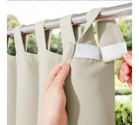NICETOWN Rideau d'extérieur détachable avec pattes adhésives pour terrasse, imperméable, triple tissage, protection contre le vent, rideaux occultants pour intérieur et extérieur, protège du soleil/de la pluie, beige, 132,1 x 274,3 cm, 1 pièce