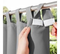 NICETOWN Rideau d'extérieur imperméable pour terrasse - 241,3 cm de long - Isolation thermique - Séparateur de fenêtre occultant - Protection de l'intimité pour cabane/tonnelle - Gris argenté - 1