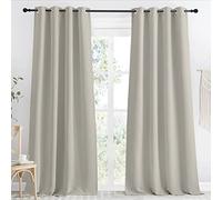 NICETOWN Rideau occultant Naturel pour Salon, 1 Panneau, 140,7 x 243,8 cm (l x L), Isolation Thermique, œillets Solides, réduction du Bruit, économie d'énergie, Rideau de fenêtre pour Chambre/Salle à