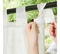 NICETOWN Rideau transparent d'extérieur imperméable et amovible avec passants adhésifs pour pergola avec embrasse en corde, 1 panneau, 137,2 x 213,4 cm, beige
