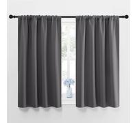 NICETOWN Rideaux de fenêtre Gris pour Chambre à Coucher - Décoration de la Maison - Isolation Thermique avec Passe-Tringle pour Petites fenêtres (Gris, 2 Panneaux, 106,7 x 114,3 cm)
