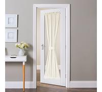 NICETOWN Rideaux en velours pour porte française - Rideaux occultants super doux à texture en velours épais pour chambre à coucher, panneaux insonorisants - 91,4 cm de large x 182,9 cm de long, 1 panneau, blanc ivoire