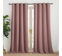 NICETOWN Rideaux et Draperies Intérieurs Occultant avec Oeillets Décoration de Fenêtre Isolation Thermique pour Maison Chambre Salon, L 140 sur H 240 cm, Haricot Rose, 2 PCs