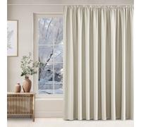 NICETOWN Rideaux et Draperies Intérieurs Occultant Galon Fronceur Décoration de Fenêtre Isolation Thermique pour Maison Chambre Salon, L 300 sur H 240 cm, Beige Clair, 1 PC