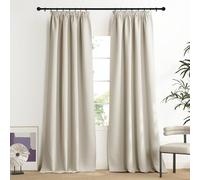 NICETOWN Rideaux et Draperies Intérieurs Occultant Galon Fronceur Décoration de Fenêtre Isolation Thermique pour Maison Chambre Salon, L 140 sur H 240 cm, Beige Clair, 2 PCs