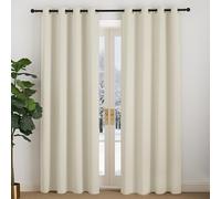 NICETOWN Rideaux et Draperies Occultant avec Oeillets Décoration de Fenêtre Isolation Thermique pour Maison Chambre Salon Intérieurs, L 140 sur H 220 cm, Beige Clair, 2 PCs