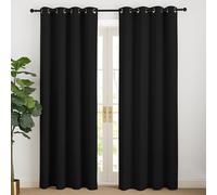 NICETOWN Rideaux Occultant Noir et Draperies avec Oeillets Décoration de Fenêtre Isolation Thermique pour Maison Chambre Salon Polyester, L 140 sur H 220 cm, 2 Panneaux