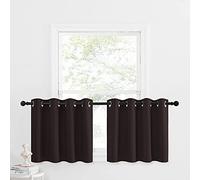 NICETOWN Rideaux occultants à œillets pour Cuisine - Rideaux sur Mesure (Marron Caramel, Double pièce, 132,1 cm de Large x 61 cm de Long + tête de 3 cm)