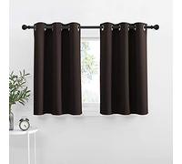 NICETOWN Rideaux occultants à œillets pour fenêtre de Cuisine - Panneaux sur Mesure (Double Panneaux, 106,7 x 91,4 cm (l x L), Marron Caramel