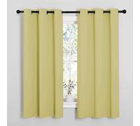 NICETOWN Rideaux occultants à Isolation Thermique de Couleur Unie avec œillets pour Chambre à Coucher (Jaune pâle, 1 Paire, 73,7 x 101,6 cm)