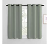 NICETOWN Rideaux Occultants Thermique Court - Décoration de Fenêtre Draperies à Oeillets Isolation Lumineux Tissu pour Maison Chambre, L 107 x H 137 cm, Sauge Vert, Lot de 2