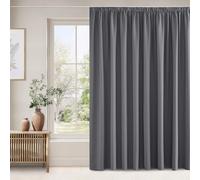 NICETOWN Rideaux Occultants Thermique Galon Fronceur de Fenêtre Tissu Opaque Lumineux Bloquer Isolation du Froid et Chaud pour Chambre Salon, L 300 x H 240 cm, Gris Foncé, Lot de 1