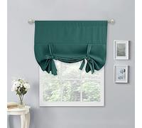 NICETOWN Rideaux Romains pour Cuisine - Rideaux occultants à Nouer, cantonnière réglable avec Passe-Tringle pour Salle de Bain, Noël, 1 Panneau, 101,6 cm de Large x 137,2 cm de Long, Vert Chasseur