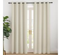 NICETOWN Rideaux Thermique - Panneaux à Oeillets de Fenêtre Tissu Lourd Lumineux Bloquer Isolation Anti Froid pour Chambre Maison, L 140 x H 200 cm, Beige Clair, Lot de 2