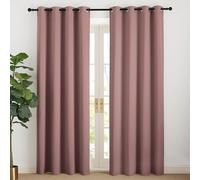 NICETOWN Rideaux Thermique - Panneaux à Oeillets de Fenêtre Tissu Lourd Lumineux Bloquer Isolation Anti Froid pour Chambre Maison, L 140 x H 200 cm, Haricot Rose, Lot de 2