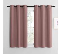 NICETOWN Rideaux Thermiques Panneaux Décoration de Petite Fenêtre à Oeillets Tissu Doux Lumineux Bloquer pour Chambre Maison Cuisine, L 107 x H 137 cm, Haricot Rose, Lot de 2