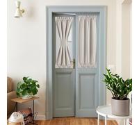 NICETOWN Sidelight Lot de 1 Panneau de Rideau de Porte occultant en Lin - Isolation Thermique pour Porte française, Porte latérale, Porte vitrée, Angora (63,5 x 127 cm (l x L), Angora