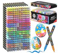 NICETY 264 Feutres Acryliques à Pointe Pinceau - Marqueurs Peinture à l'Eau Multi-Supports pour Pierre, Bois, Céramique, Verre - Pointe Flexible 1-6mm pour Artistes, Débutants et Adultes