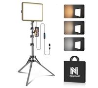 NiceVeedi 1 kit d'éclairage de photographie, kit de lumière LED bicolore 2800-6500 K, lumière de studio réglable avec trépied et support de téléphone, éclairage pour enregistrement vidéo,