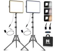 Niceveedi Lumiere Photo RGB 40 W, kit de 2 Panneaux vidéo LED de 185 cm, 2900-7000 K à intensité Variable avec trépied, lumière de Diffusion pour Enregistrement vidéo Youtube/TikTok Live