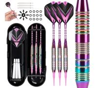 NICEWAT Lot de 3 fléchettes avec pointe en plastique - 21 g - Fléchettes de jardin pour cible électronique - Fléchettes professionnelles souples - Avec boîte de rangement