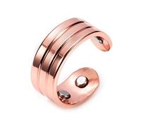 Nicey Bague magnétique en cuivre pur pour homme et femme - Tendance - Pour la santé et l'énergie - Bague ouverte réglable