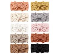 Niceye Lot de 10 bandeaux extensibles pour bébé fille avec nœuds faits à la main pour nouveau-né et tout-petit