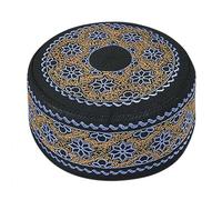 NICEYEA Chapeau de prière musulmane masculin avec broderie Kufi Rond Broderie Ramadan Casquette Turquie Crâne Casquette Prayer Namaz Beanie Turc Arabe Islamique Hijab Islam Homme Broderie Chapeau,