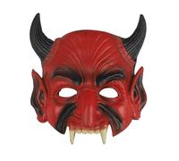 NICEYEA Masque d'horreur d'Halloween - Lichkönig Medusa squelette chat diable rouge - Demi-masque d'horreur - Matériau en mousse réaliste pour adulte Idéal pour cosplay, Halloween, carnaval