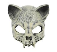 NICEYEA Masque d'horreur d'Halloween - Lichkönig Medusa squelette chat diable rouge - Demi-masque d'horreur - Matériau en mousse réaliste pour adulte Idéal pour cosplay, Halloween, carnaval