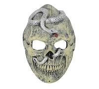 NICEYEA Masque d'horreur d'Halloween - Lichkönig Medusa squelette chat diable rouge - Demi-masque d'horreur - Matériau en mousse réaliste pour adulte Idéal pour cosplay, Halloween, carnaval