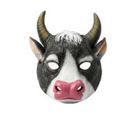 NICEYEA Masque intégral de vache et taureau | Masque intégral réaliste de vache en mousse PU avec cornes, réglable pour Halloween, carnaval, Mardi Gras, cosplay