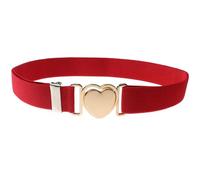 NiceYnn Ceinture Élastique Enfant Fille Réglables avec Boucle de Cœur pour Pantalons Jeans Robes Anniversaire Ecole Rouge