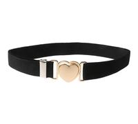 NiceYnn Ceinture Élastique Enfant Fille Réglables avec Boucle de Cœur pour Pantalons Jeans Robes Anniversaire Ecole Noir