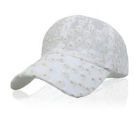 NiceYnn Chapeau Eté en Dentelle Respirant Casquette de Baseball Ajustable Anti-Soleil Voyage Hip-hop Golf Sport Extérieur Fleur #C Blanc