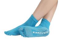 NiceYnn Chaussette de Yoga Antidérapant Femme Uni Bleu