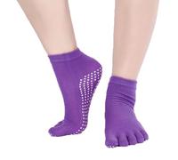NiceYnn Chaussette de Yoga Antidérapant Femme Uni Violet