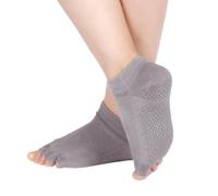 NiceYnn Chaussettes Antidérapants en Coton 1 Paire Sans Orteil Gris
