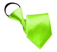 NiceYnn Cravate Enfant Pré-nouée en Satin Zippé Rréglable 38 cm Long pour Garçon Fille Formelle Mariage Célébration Uniforme Scolaire Vert