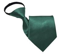 NiceYnn Cravate Enfant Pré-nouée en Satin Zippé Rréglable 38 cm Long pour Garçon Fille Formelle Mariage Célébration Uniforme Scolaire Vert Foncé