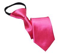 NiceYnn Cravate Enfant Pré-nouée en Satin Zippé Rréglable 38 cm Long pour Garçon Fille Formelle Mariage Célébration Uniforme Scolaire Rouge Carmin