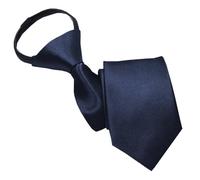 NiceYnn Cravate Enfant Pré-nouée en Satin Zippé Rréglable 38 cm Long pour Garçon Fille Formelle Mariage Célébration Uniforme Scolaire Bleu Marine