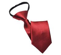 NiceYnn Cravate Enfant Pré-nouée en Satin Zippé Rréglable 38 cm Long pour Garçon Fille Formelle Mariage Célébration Uniforme Scolaire Bordeau